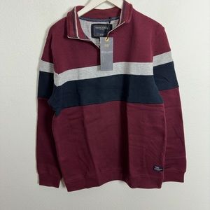 Nickel & Iron Pinot Quarter Zip Burgandy Pullover Sweater Men’s Large NEW Top